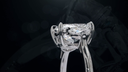 4.79 Cts 14k White Gold Cushion Modified Shape 3 Stones Ring - Image 2