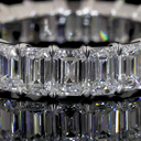 9.17 Cts Platinum Emerald Shape Eternity Band Eternity Band - Image 2