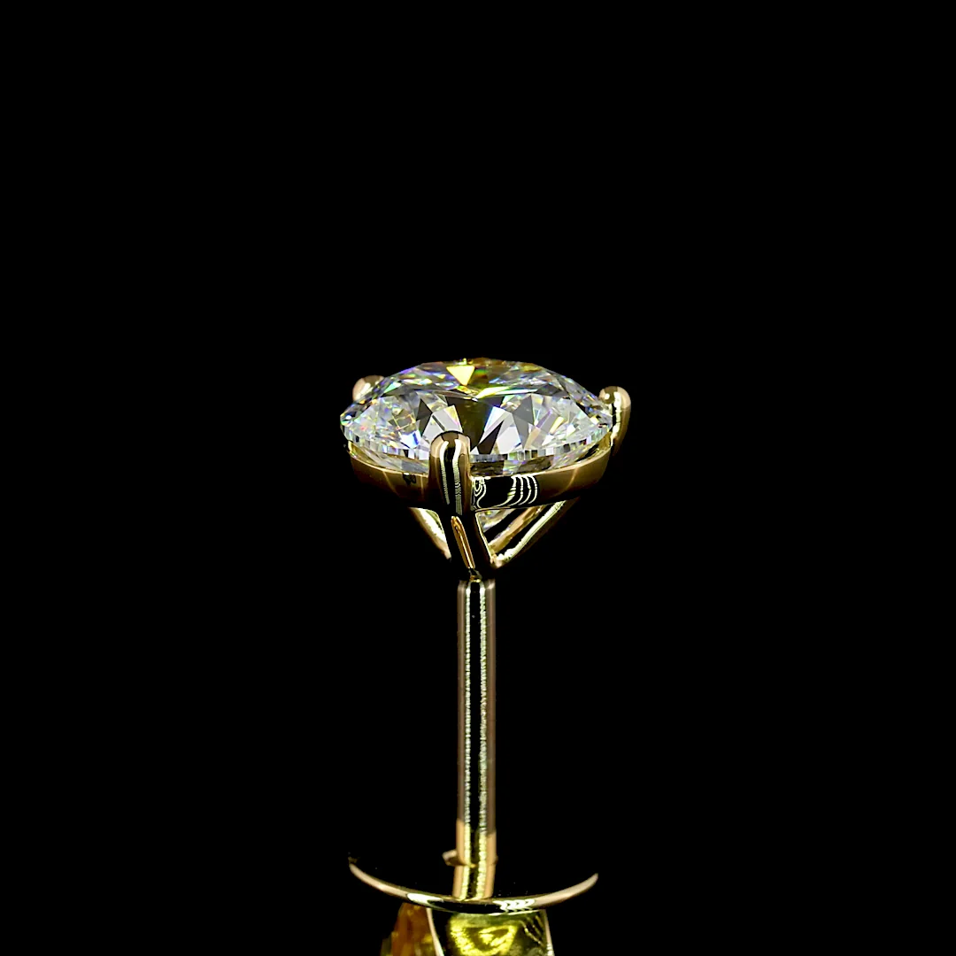 0.78 Cts 18k Yellow Gold Round Shape Martini Earring - Image 4
