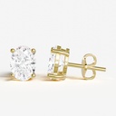 2.1 Cts 18k Yellow Gold Oval Shape Studs Earring - Video