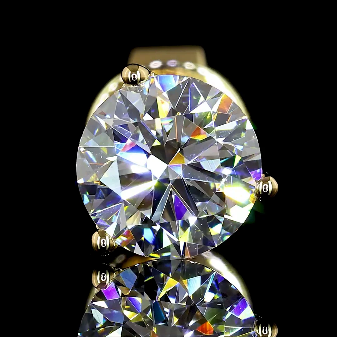 0.48 Cts 18k Yellow Gold Round Shape Martini Earring - Image 2