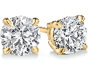 0.53 Cts 18k Yellow Gold Round Shape Studs Earring - Image 2