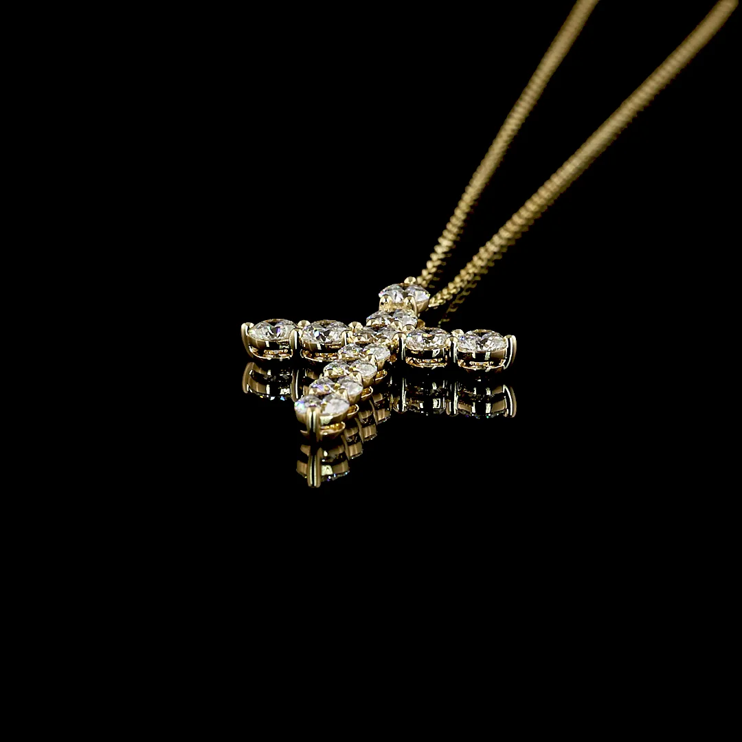 1.57 Cts 14k Yellow Gold Round Shape Symbol Pendant - Image 4