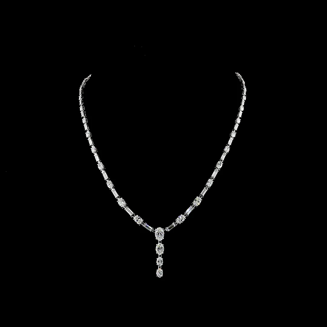 11.61 Cts 14k White Gold Mix Shape Special Necklace - Video