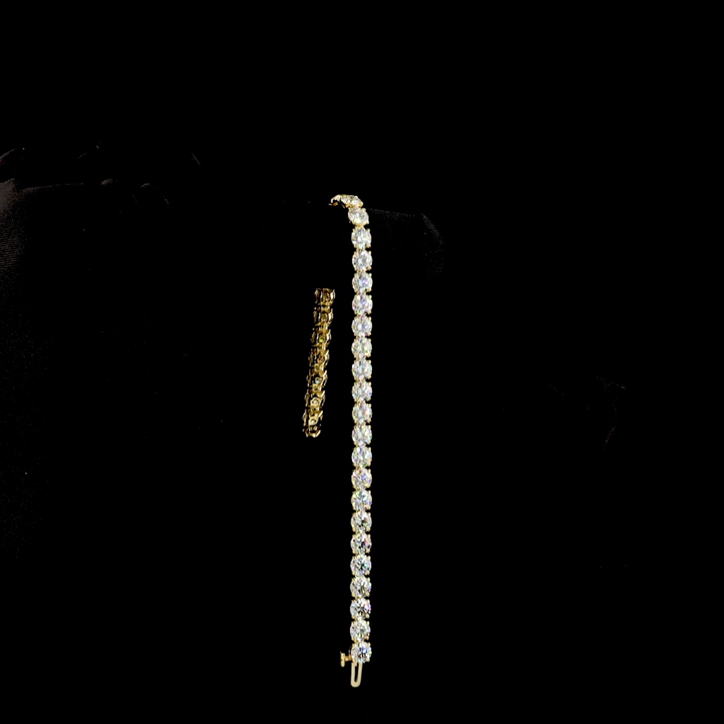 14.83 Cts 14k Yellow Gold Round Shape Tennis Bracelet - Image 3