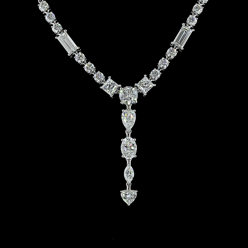 9.4 Cts 14k White Gold Mix Shape Special Necklace - Image 3