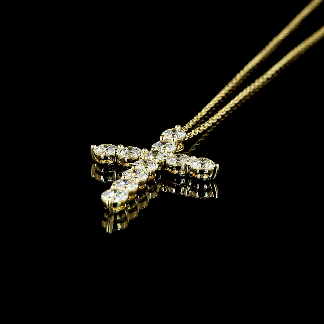 1.94 Cts 14k Yellow Gold Round Shape Symbol Pendant - Image 4