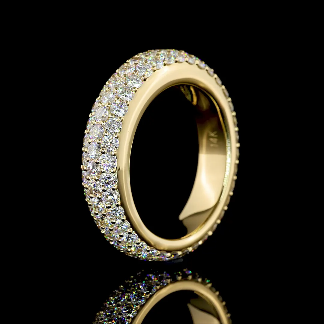 3.48 Cts 14k Yellow Gold Round Shape Special Eternity Band - Image 4