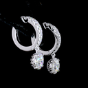 2.53 Cts 14k White Gold Round Shape Hanging Earring - Image 4