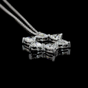 1.89 Cts 14k White Gold Triangle Shape Pendant Pendant - Image 2