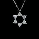 1.89 Cts 14k White Gold Triangle Shape Pendant Pendant - Image 3