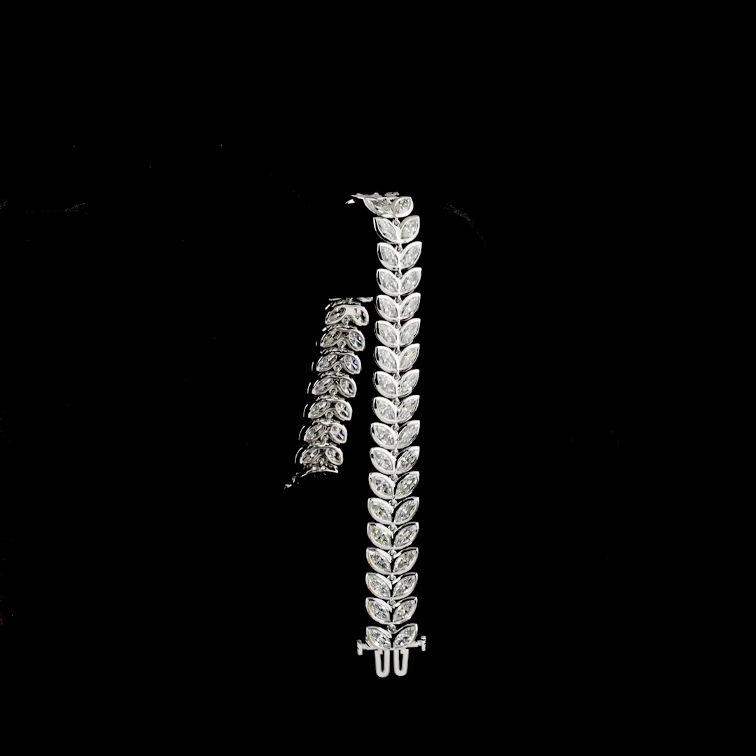 11.19 Cts 14k White Gold Mix Shape Tennis Bracelet - Image 3