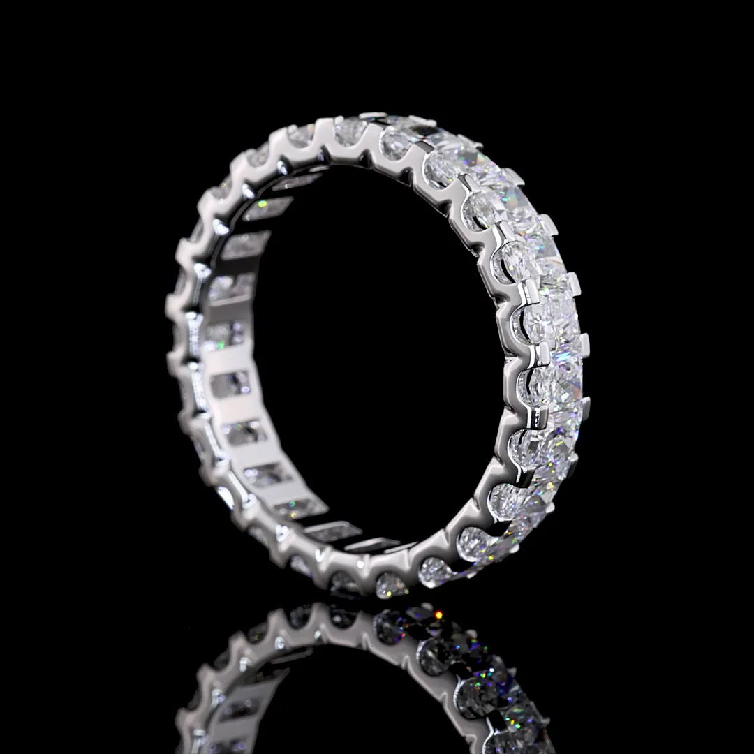 2.65 Cts 14k White Gold Radiant Shape Eternity Band Eternity Band - Image 2