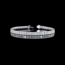 12.37 Cts 14k White Gold Radiant Shape Tennis Bracelet - Video