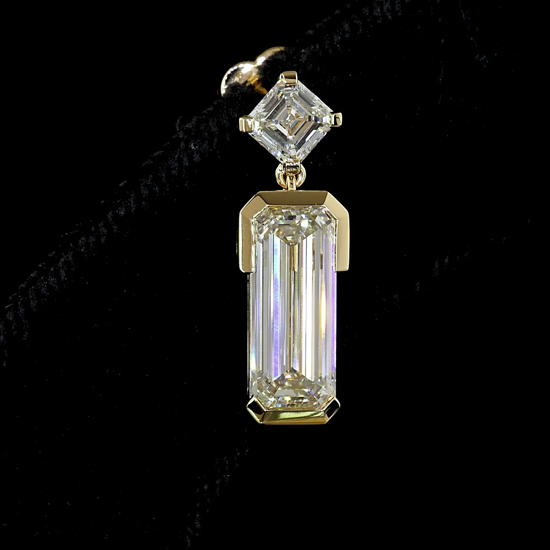 4.79 Cts 14k Yellow Gold Mix Shape Hanging Earring - Image 3