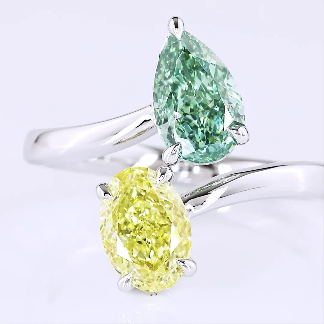 2.26 Cts 14k White Gold Mix Shape Special Ring - Image 3