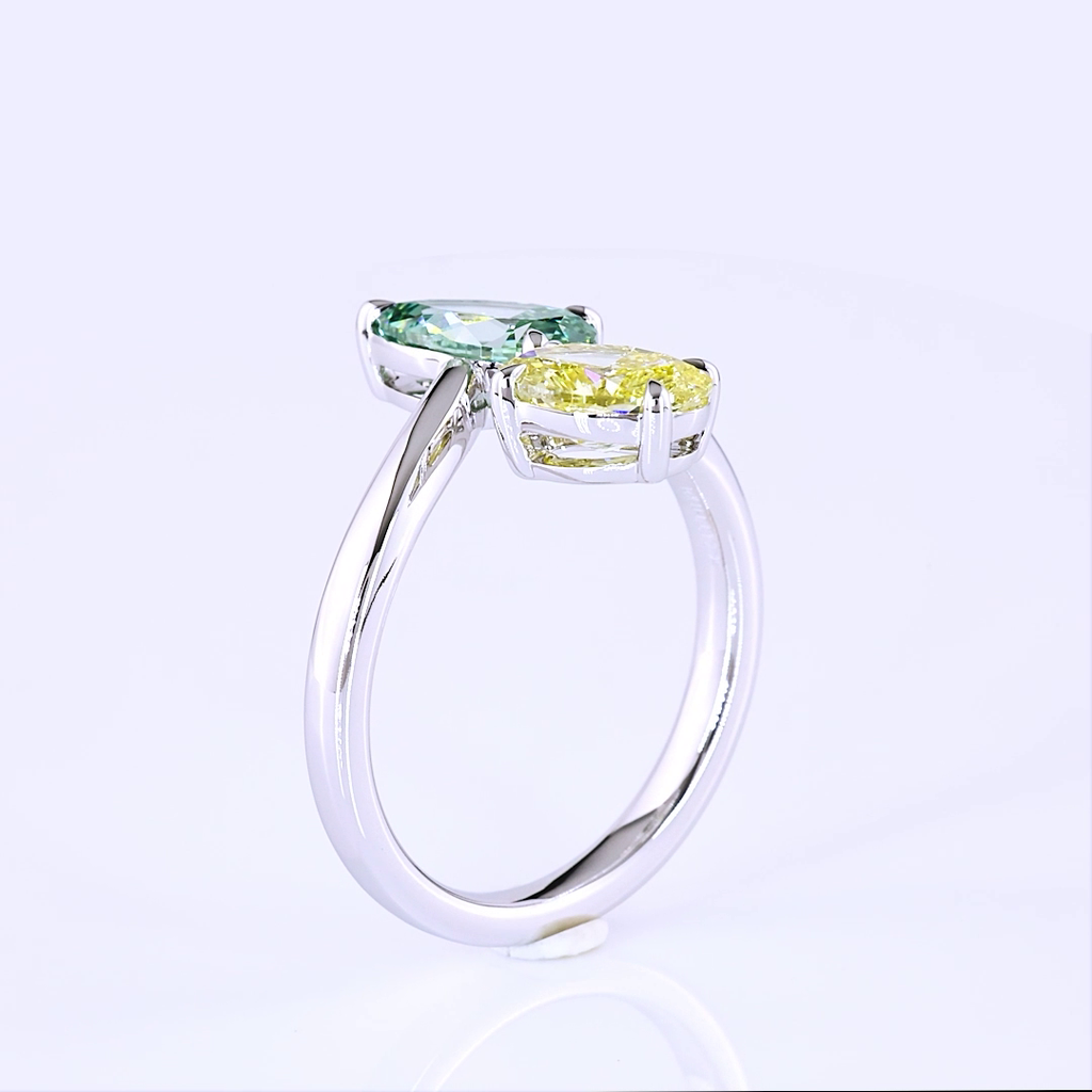 2.26 Cts 14k White Gold Mix Shape Special Ring - Image 4