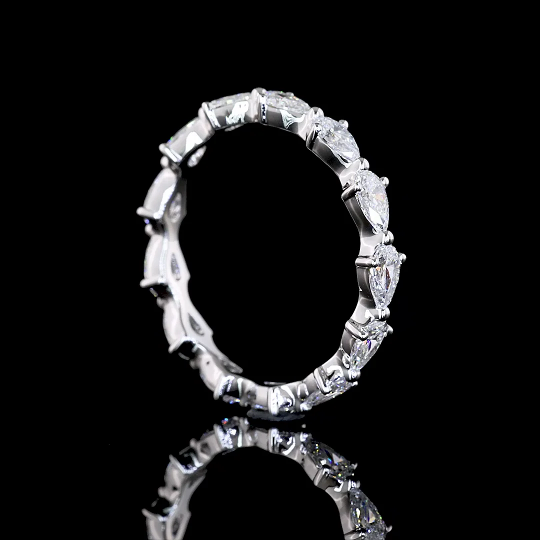1.44 Cts 14k White Gold Pear Shape Eternity Band Eternity Band - Image 2