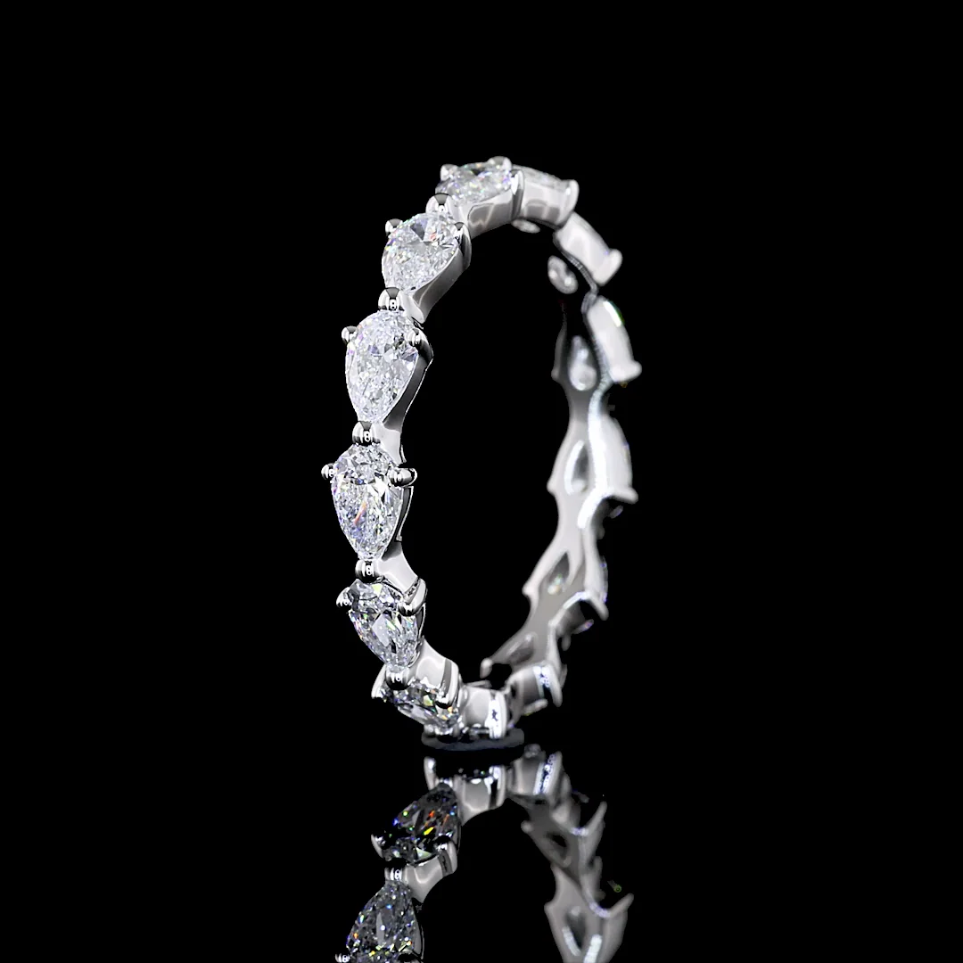 1.44 Cts 14k White Gold Pear Shape Eternity Band Eternity Band - Image 4
