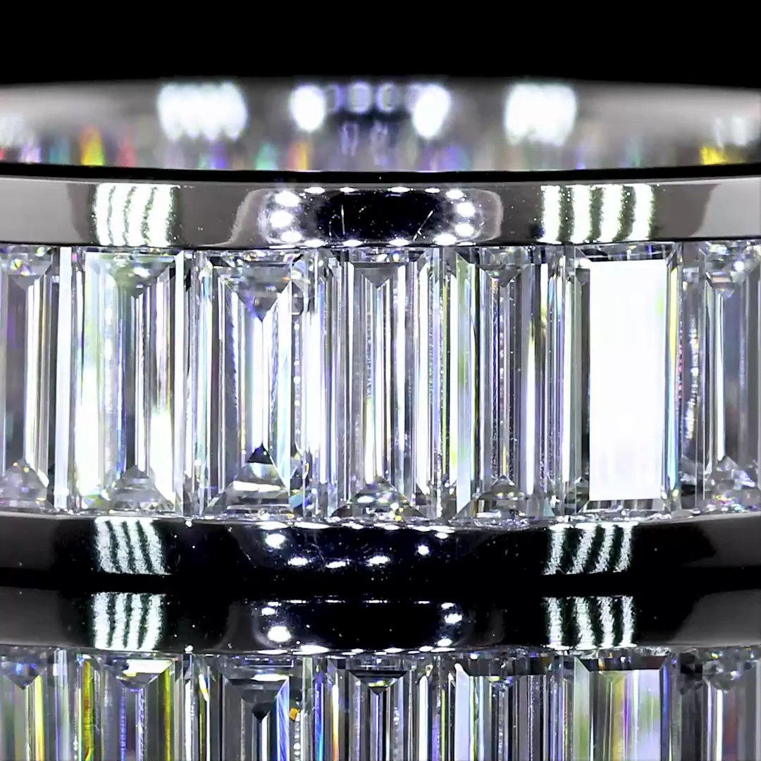 2.25 Cts 14k White Gold Baguette Shape 3/4 Band Eternity Band - Image 3