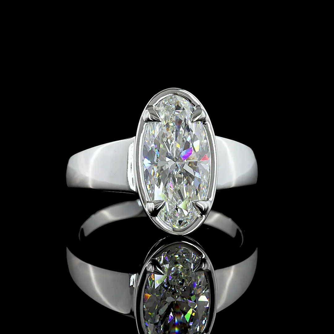 2.12 Cts 14k White Gold Oval Shape Solitaire Ring - Video