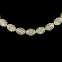 33.87 Cts 14k Yellow Gold Oval Shape Tennis Necklace - Image 3