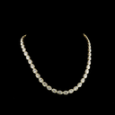 33.87 Cts 14k Yellow Gold Oval Shape Tennis Necklace - Video