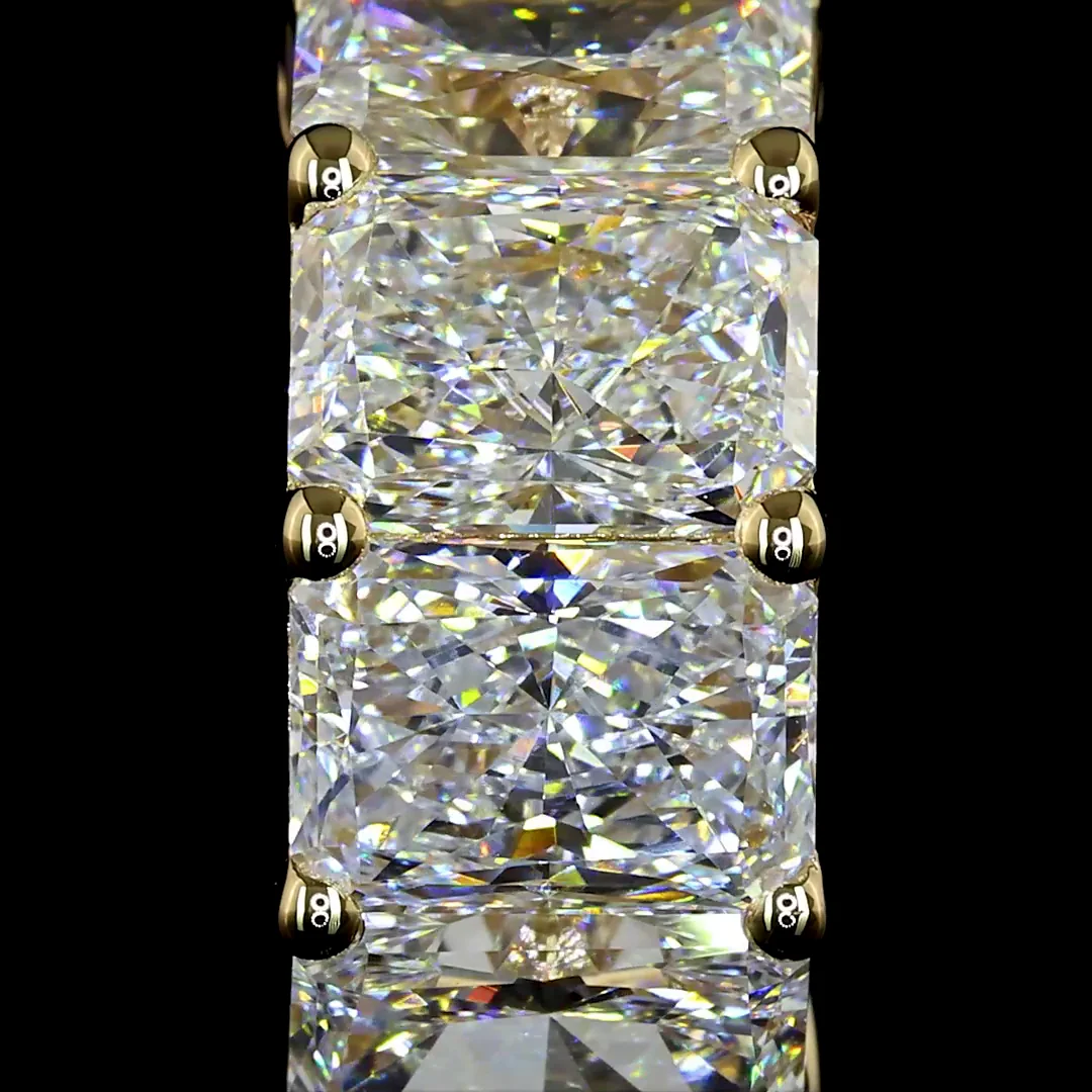 4.1 Cts 14k Yellow Gold Radiant Shape Huggies Earring - Image 2