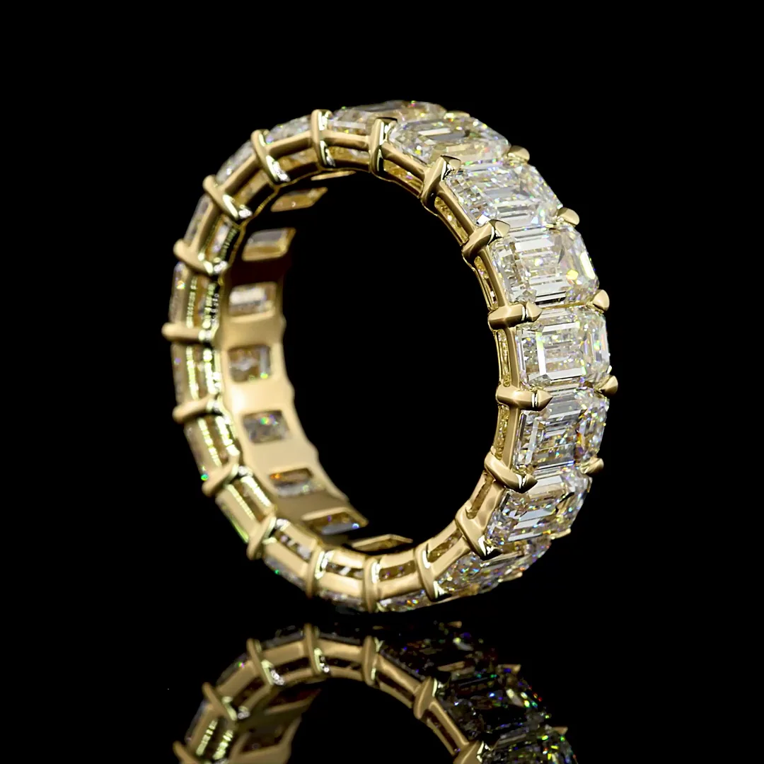 8.98 Cts 14k Yellow Gold Emerald Shape Eternity Band Eternity Band - Image 2