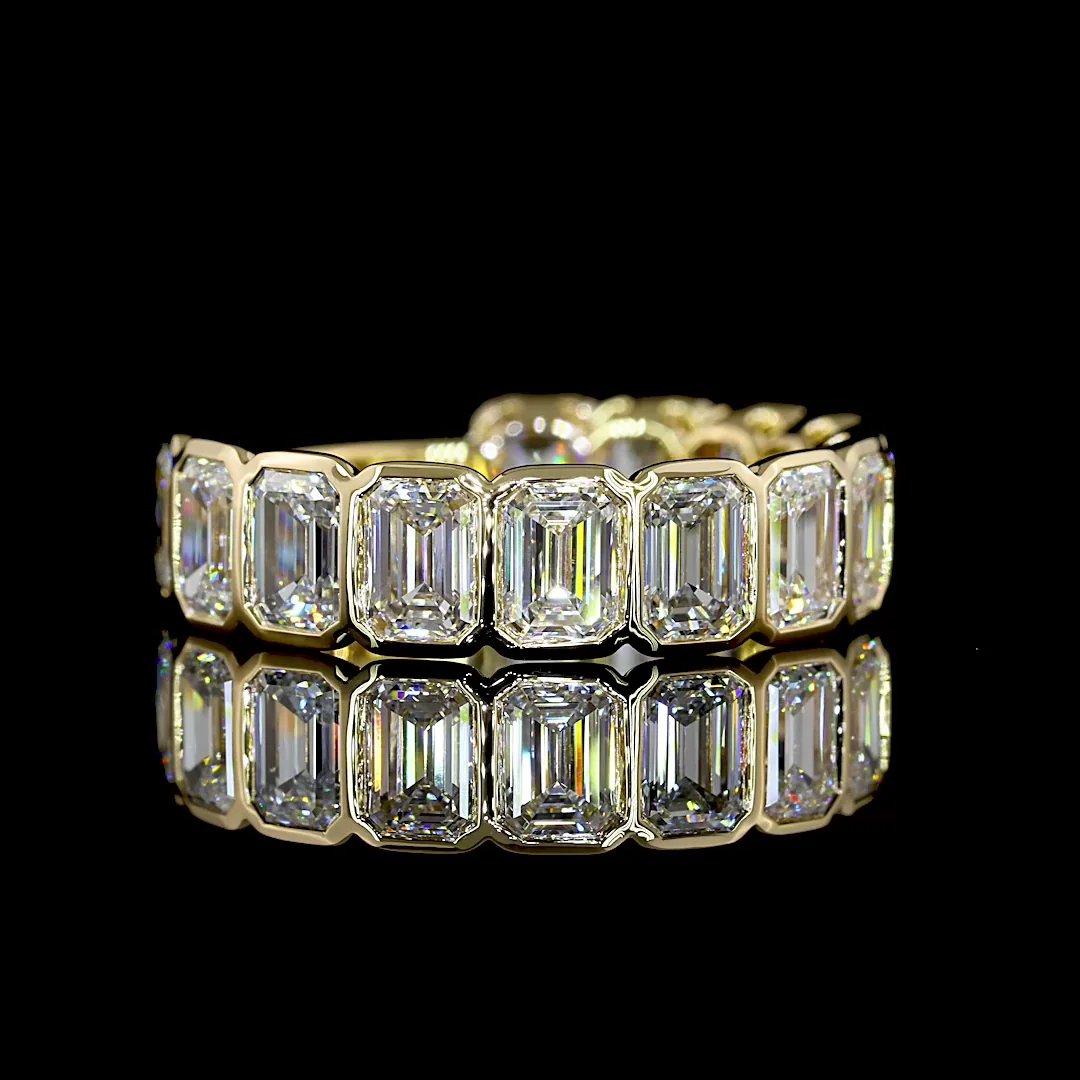 4.63 Cts 14k White Gold Round Shape 3/4 Band Eternity Band - Video