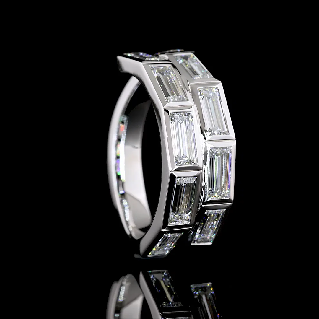 2.29 Cts 14k White Gold Baguette Shape Special Eternity Band - Image 2