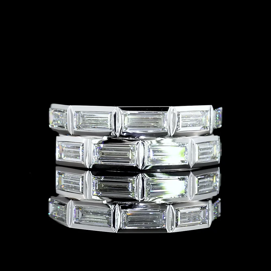 2.29 Cts 14k White Gold Baguette Shape Special Eternity Band - Video