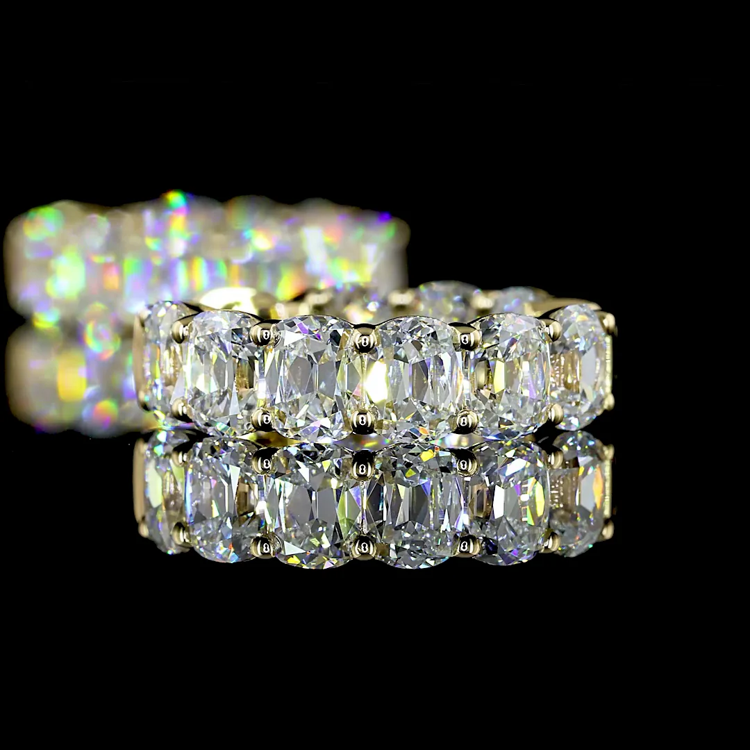 3.93 Cts 14k Yellow Gold Antique Cushion Shape Huggies Earring - Image 4