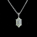 1.06 Cts 14k White Gold Step Marquise Shape Solitaire Pendant - Image 3