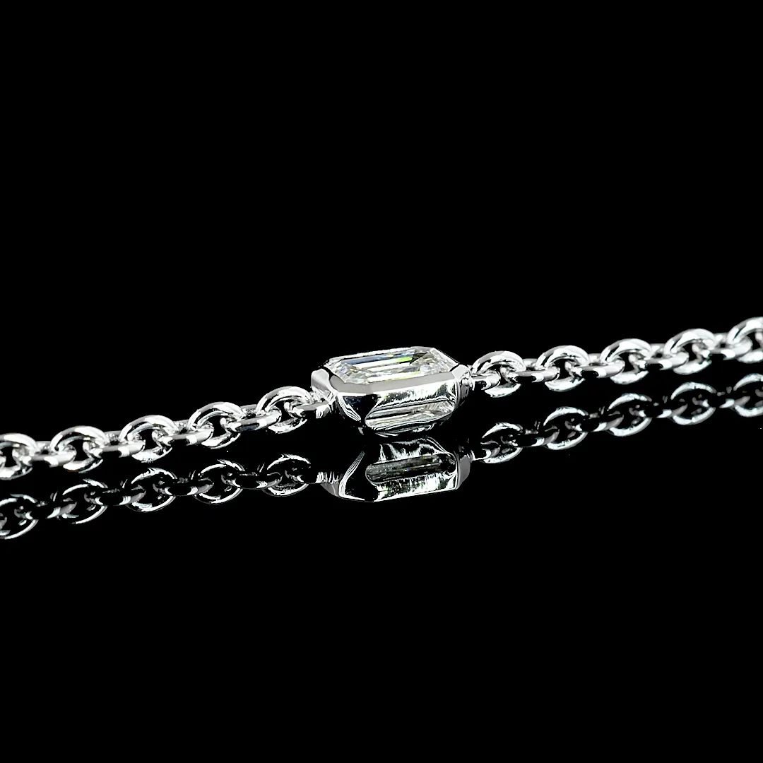 2.79 Cts 14k White Gold Mix Shape Station Necklace - Image 4