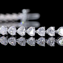 5.46 Cts 14k White Gold Heart Shape Tennis Bracelet - Image 2