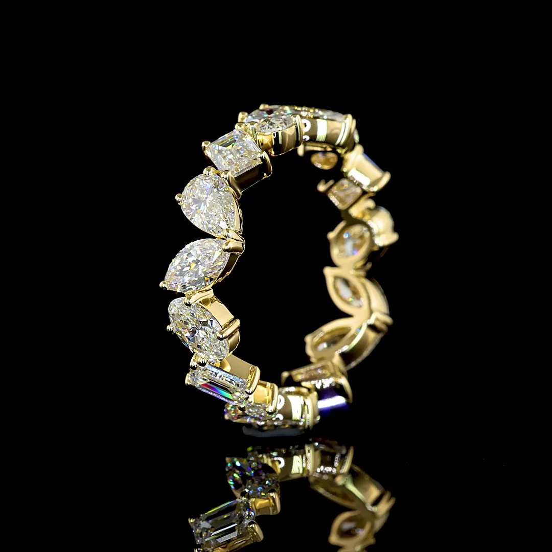 2.89 Cts 14k Yellow Gold Mix Shape Eternity Band Eternity Band - Image 4