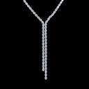 14.37 Cts 14k White Gold Oval Shape Lariat Necklace - Image 3