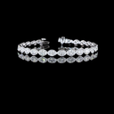 8.39 Cts 14k White Gold Oval Shape Tennis Bracelet - Video