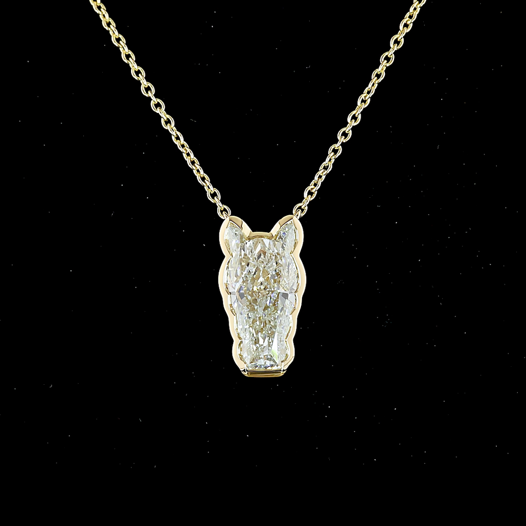 4.27 Cts 18k Yellow Gold Horse Shape Symbol Pendant - Image 3