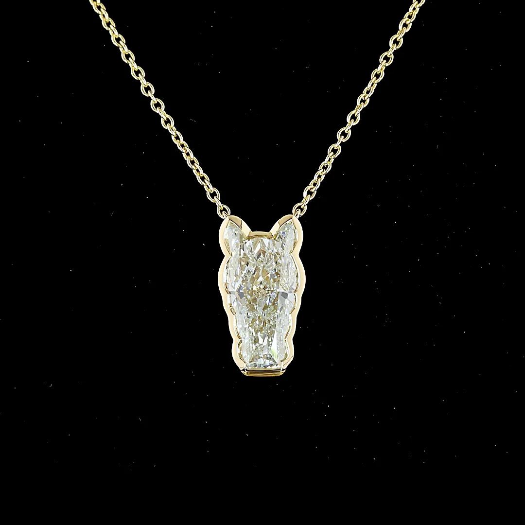 4.27 Cts 18k Yellow Gold Horse Shape Symbol Pendant - Image 3