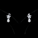 1.97 Cts 14k White Gold Pear Shape Hanging Earring - Image 3