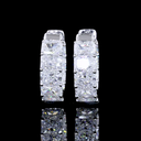 4.07 Cts 14k White Gold Radiant Shape Hanging Earring - Image 3