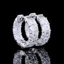 4.07 Cts 14k White Gold Radiant Shape Hanging Earring - Video