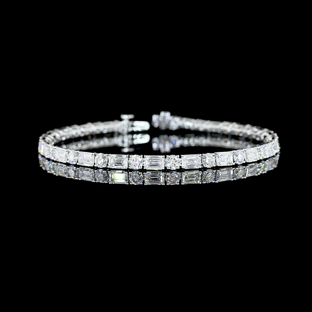 10.29 Cts 14k White Gold Mix Shape Tennis Bracelet - Image 3