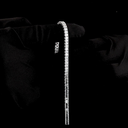 9.76 Cts 14k White Gold Emerald Shape Tennis Bracelet - Image 3
