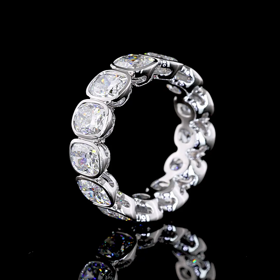 7.33 Cts 14k White Gold Cushion Brilliant Shape Eternity Band Eternity Band - Image 4
