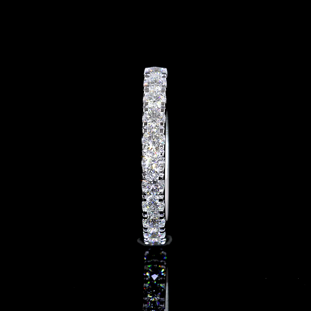 0.69 Cts 14k White Gold Round Shape Half Eternity Eternity Band - Image 2