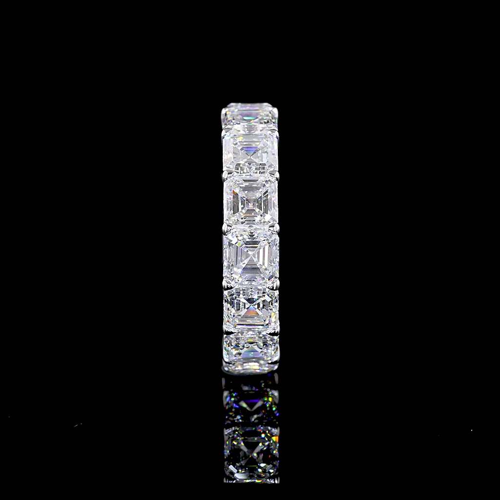 7.03 Cts 14k White Gold Asscher Shape Eternity Band Eternity Band - Image 2