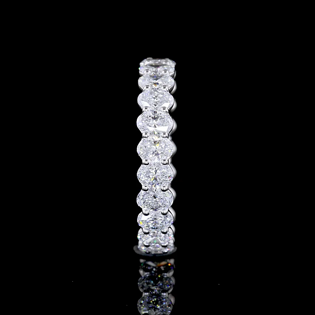 2.28 Cts 18k White Gold Oval Shape Eternity Band Eternity Band - Image 2